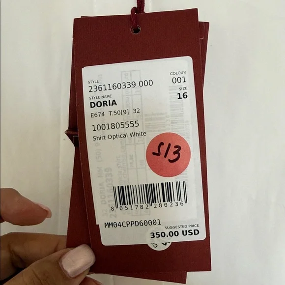 MaxMara Studio Doria Classic White Shirt NWT- size 16 - Picture 9 of 15